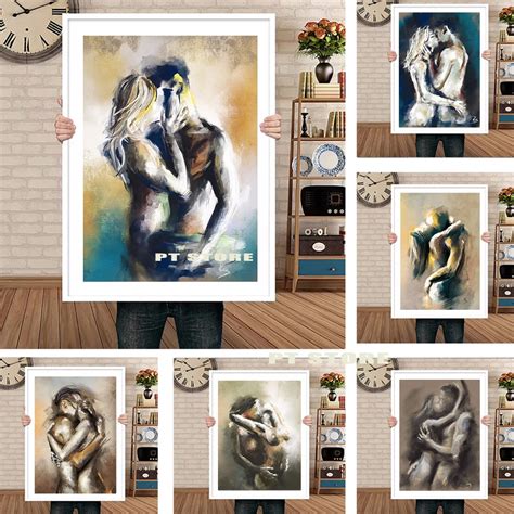 Abstract Canvas Paintings Modern Graffiti Lover Sexy Nude Body Posters And Prints Wall Art