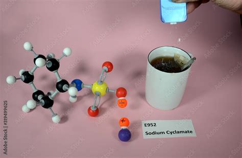 Molecule Model Of E Sodium Cyclamate An Artifical Sweetener White