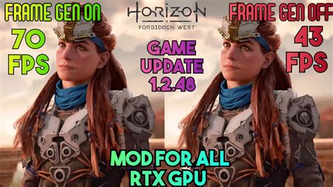 Horizon Forbidden West Update Dlss Frame Gen On Vs Off