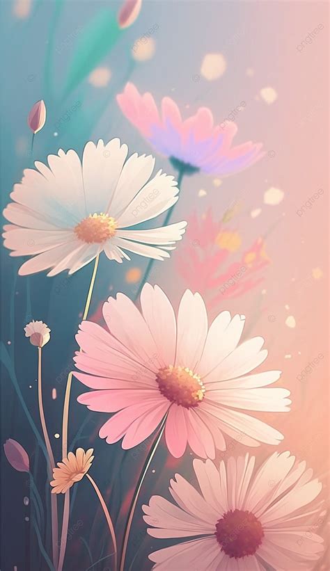 Small Daisy Pink Pastel Color Cute Background Wallpaper Image For Free