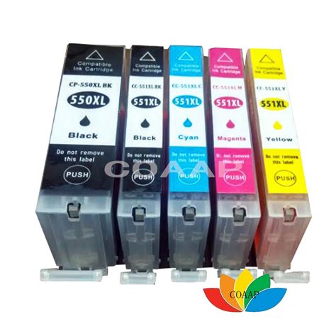 5 Compatible Canon 550 551 PGI 550 CLI 551 Ink Cartridge For PIXMA