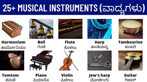 Musical Instruments ವಾದ್ಯಗಳು Spoken English Kannada Vocabulary