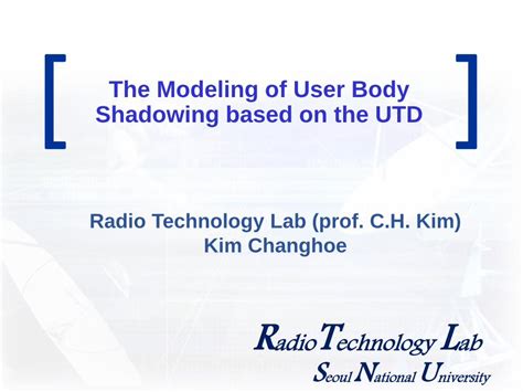 Pdf Uniform Geometrical Theory Of Diffraction User Body Shadowing