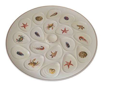 Large Ceramic Oyster Serving Platter With Seafood And Shellfish