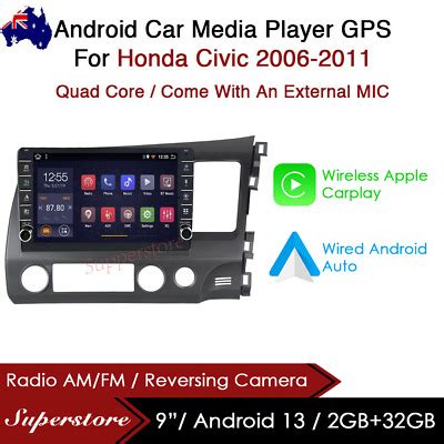 Carplay Android Auto Car Stereo Gps Head Unit For Honda Civic