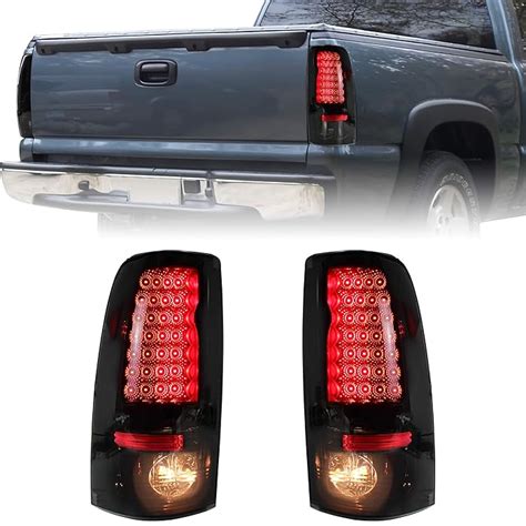 Buy Led Tail Lights For Silverado 1500 2500 3500 99 06 Kewisauto Smoked Black Taillights Brake