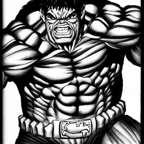 Hulk By Kentaro Miura Highly Detailed Black And White Stable