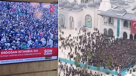 TRT den Erdoğan ın cami açılışında kalabalık manipülasyonu KRT TV