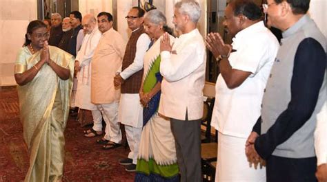 In Pics President Murmu Hosts Dinner For PM Modi Led Union Council Of