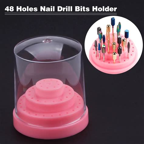 10 14 20 48 Holes Nail Art Drill Bits Holder Nails Milling Cutter