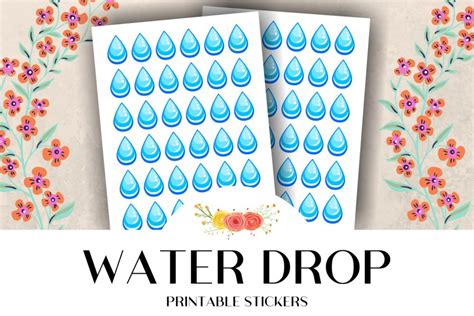 Water Drop Icon Printable Stickers - Crella