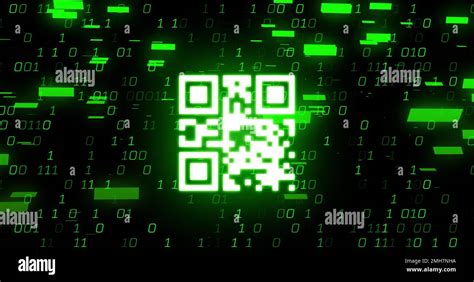 Composite Of Binary Coding And Green Qr Code Stock Photo Alamy