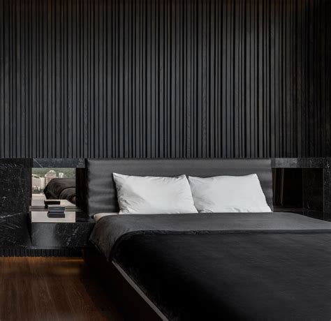 This Bedroom S Textured Accent Wall Was Made With A Variety Of Black