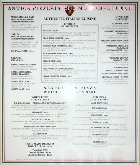 Online Menu of Antica Pizzeria Restaurant, Altamonte Springs, Florida, 32714 - Zmenu