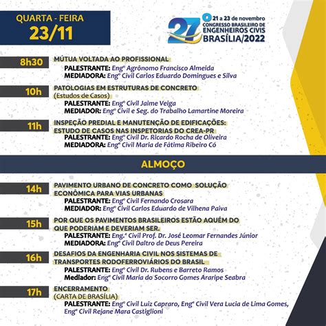 Participe do 27º Congresso Brasileiro de Engenheiros Civis CBENC