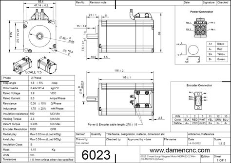 Closed Loop Stepper Motor NEMA23 2 3Nm CS M22323 2phase DamenCNC B V
