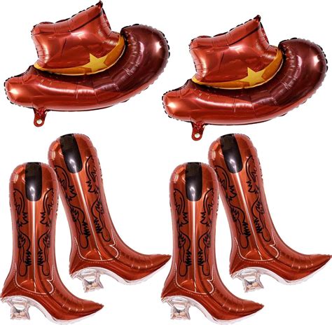 Amazon Pcs Western Cowboy Boots Balloons Hats Balloons Cowboy