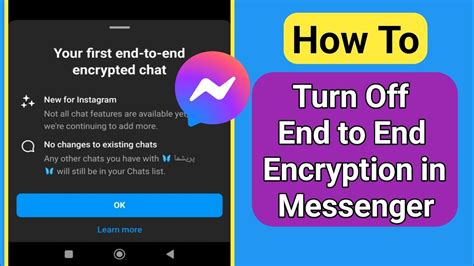 How To Turn Off End To End Encryption In Messenger L Remove End To End