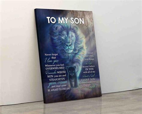 Lion Canvas Poster To My Son Never Forget That I Love You Best Gift For