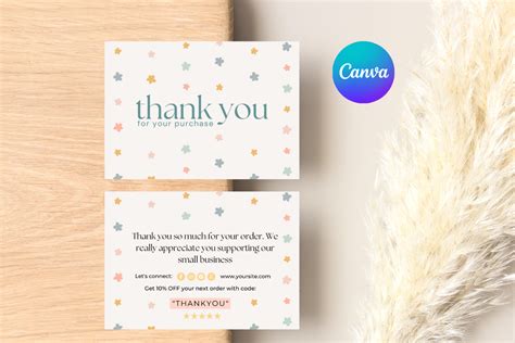 Two Sides Thank You Card Canva Template Graphic By Dan Ste Creative