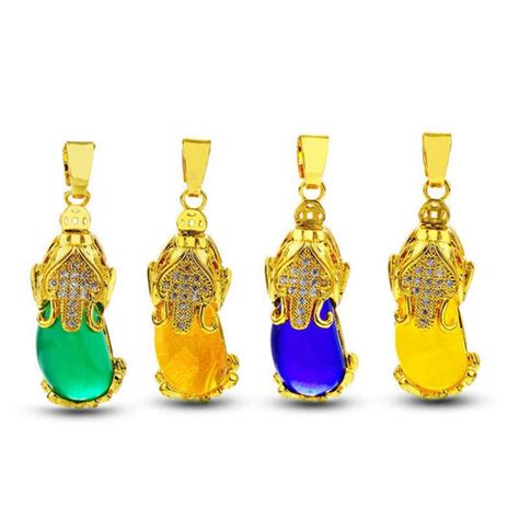 18k Gold Charm Pixiu Wealth Necklace Buddha Power Store