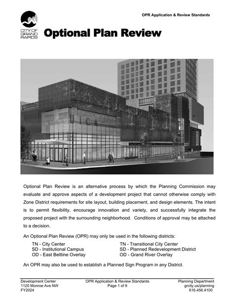 City Of Grand Rapids Michigan Optional Plan Review Application