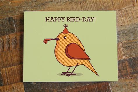 Cute Birthday Card Happy Bird Day Funny Birthday