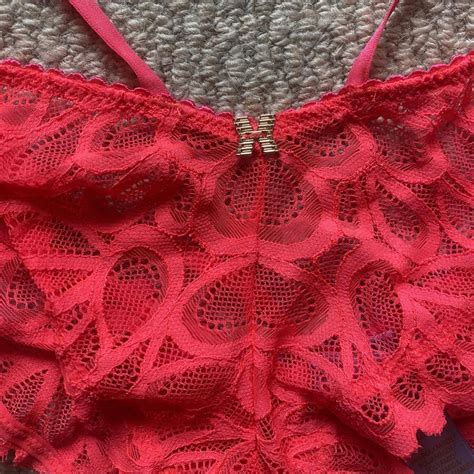 Savage X Fenty Pink Lingerie Set Bra 32B Panties Depop