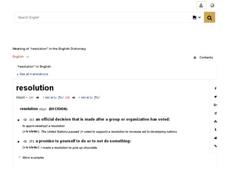 Resolution Meaning in The Cambridge English Dictionary | PDF | Syntax ...