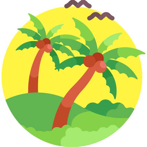 Palm tree Detailed Flat Circular Flat icon