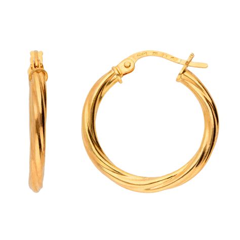 19mm 9ct Yellow Gold Hoop Earrings Buy Online Free Insured Uk Delivery