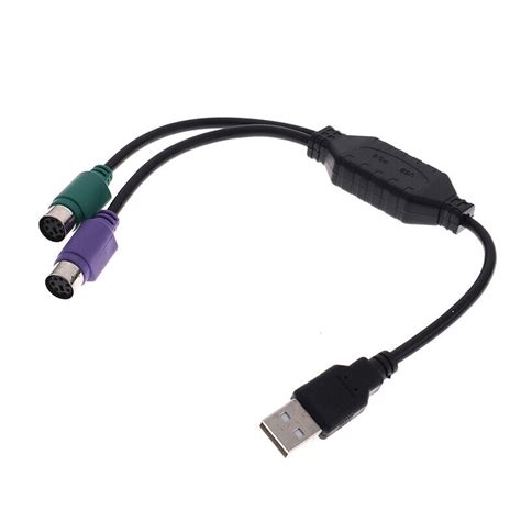 1pc Usb Male To Dual Ps2 Female Cable Adapter Converter Use For