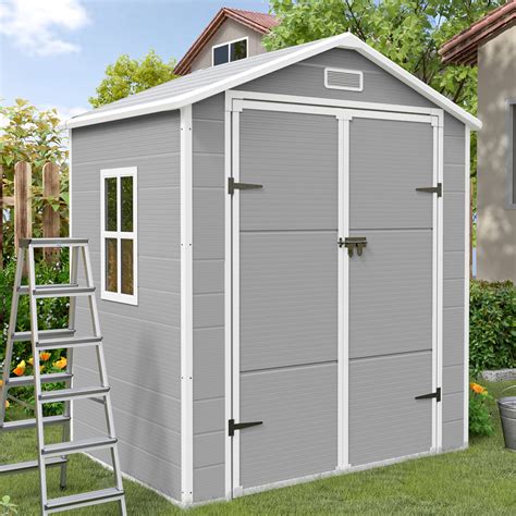 ELPOSUN 6x4.5 FT Garden Storage Shed, Waterproof Resin Outdoor Shed for ...