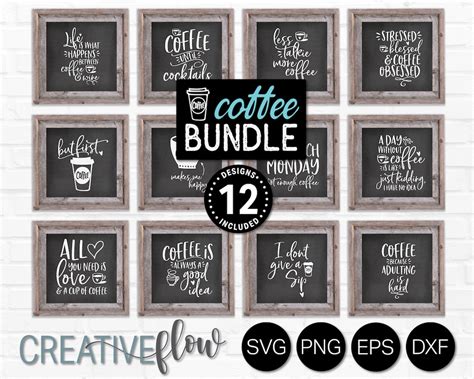 Coffee Mug Svg Bundle Funny Coffee Sign Svg Caffeine Queen, Coffee ...