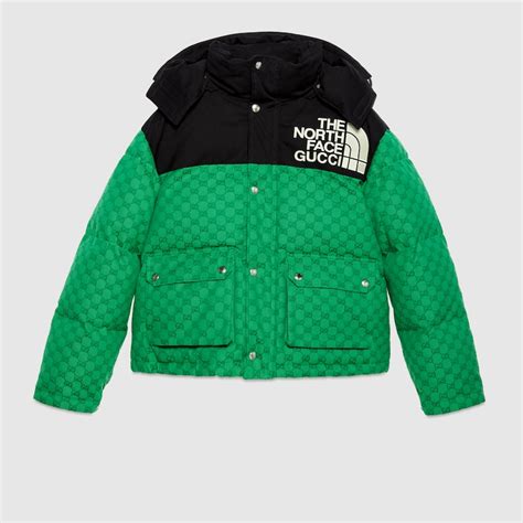 The North Face X Gucci Padded Jacket In Green And Black Gucci® Uk