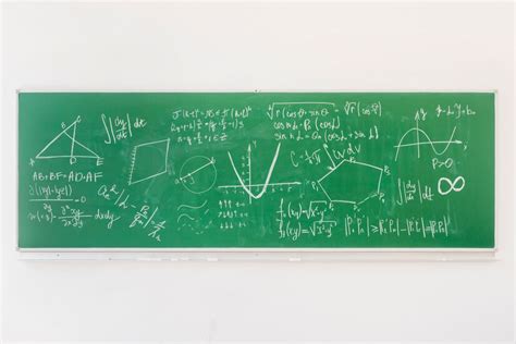 Premium Photo | Math formulas on chalkboard in classroom