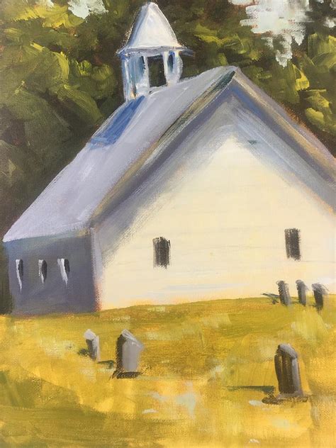 Historic Primitive Baptist Church Painting by Susan Elizabeth Jones