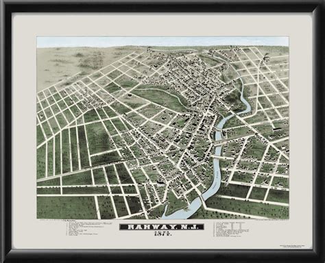 Rahway NJ 1874 Restored Map | Vintage City Maps