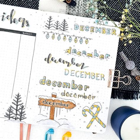 Creative December Headers To Decorate Your Journal | Masha Plans