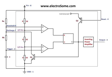 555 Timer Internal Schematic