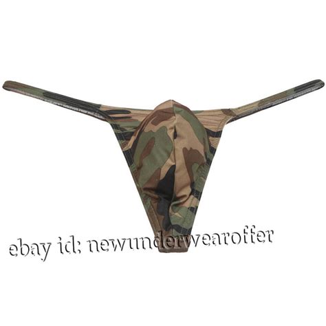 Men G String Slim Thong Bikini Underwear Stretch Camou T Back Authentic Tangas Ebay