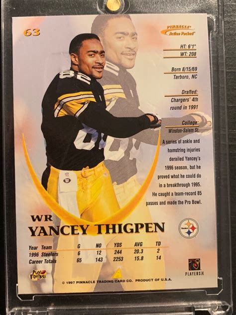 1997 Pinnacle Action Packed Gold Impressions 63 Yancey Thigpen For