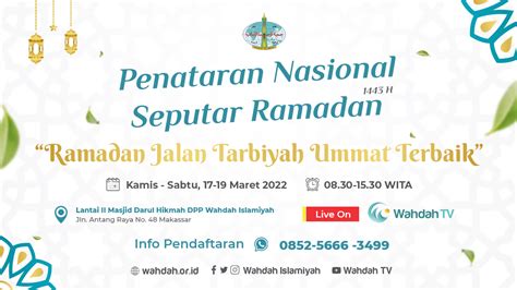 Panitia Amaliah Ramadan DPP Wahdah Helat Penataran Seputar Ramadan 1443