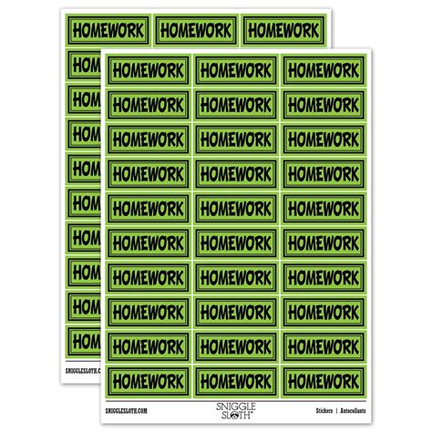 Homework School Teacher With Border Sticker Set Light Green Gloss