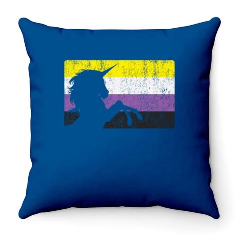 Nonbinary Pride Flag Throw Pillows Non Binary Unicorn Pride Flag