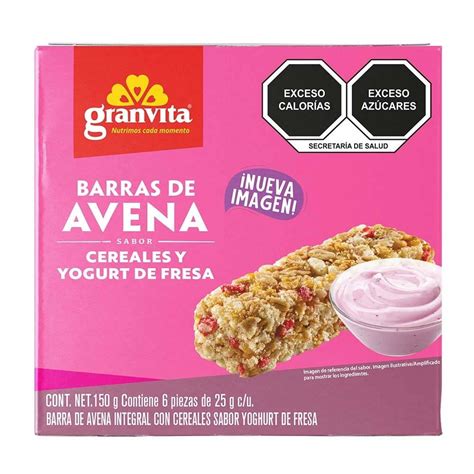 Barra De Avena Granvita Con Cereales Fresas Y Sabor Yogurt Barras De