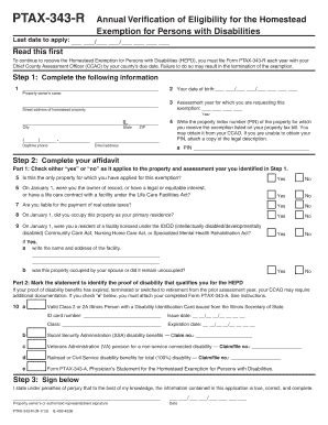 Fillable Online Co Stephenson Il Ptax R Annual Verification Of