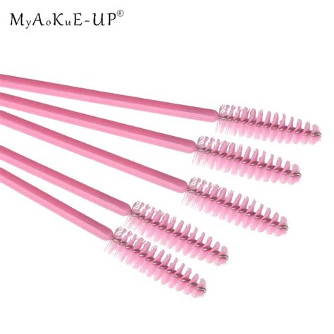 Disposable Eyelashes Brush Full Pink Nylon Brushes 500pcs Lot Mascan