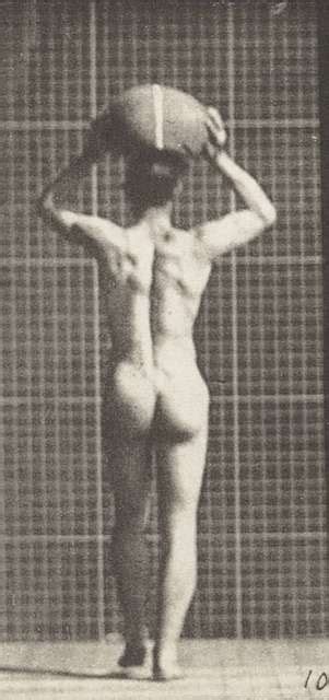 Nude Man Walking And Carrying A Lb Stone On Head Hands Raised Rbm