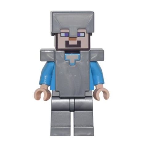 LEGO Minecraft Steve Minifigure With Iron Armor And Helmet From 21137